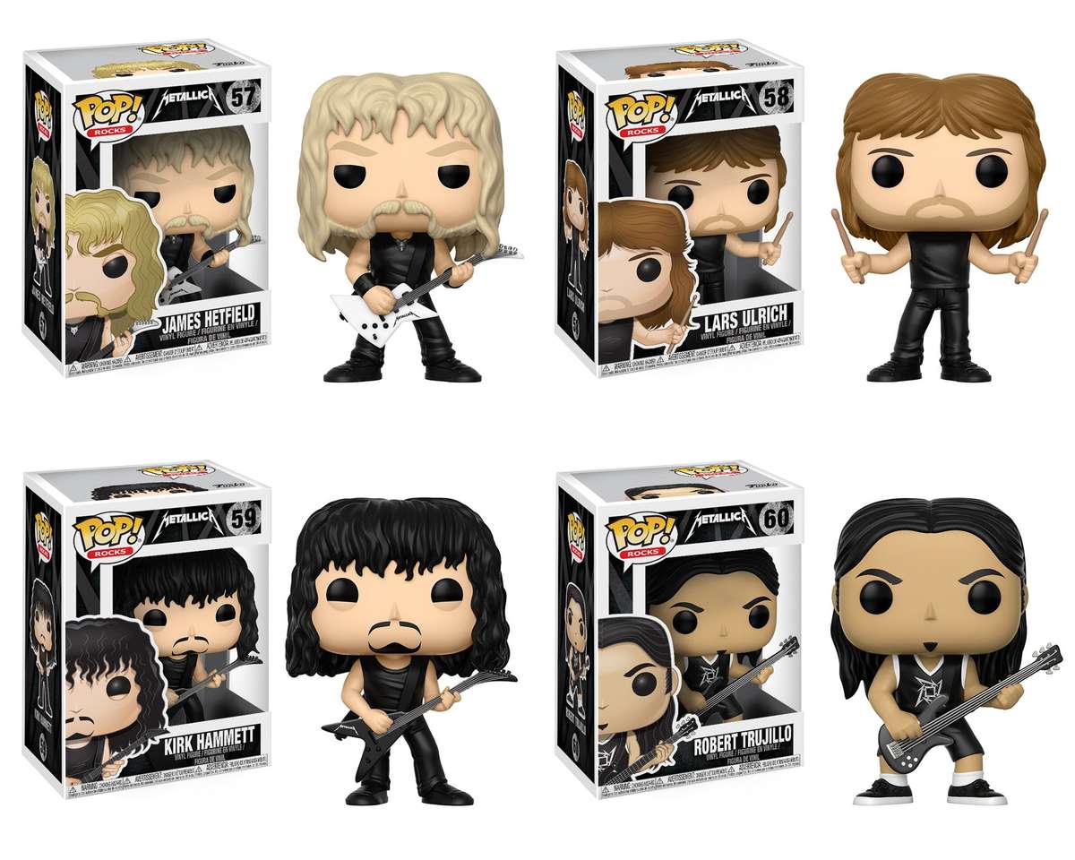 Funko Music POP! Metallica James Hetfield Lars Ulrich Kirk Hammett Robert Trujillo Collectible Set
