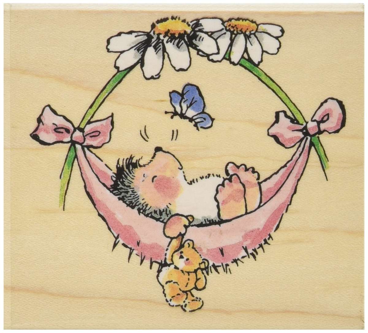 Penny Black Mounted Rubber Stamp 3-inch x 3.25-inch, Baby Hammock