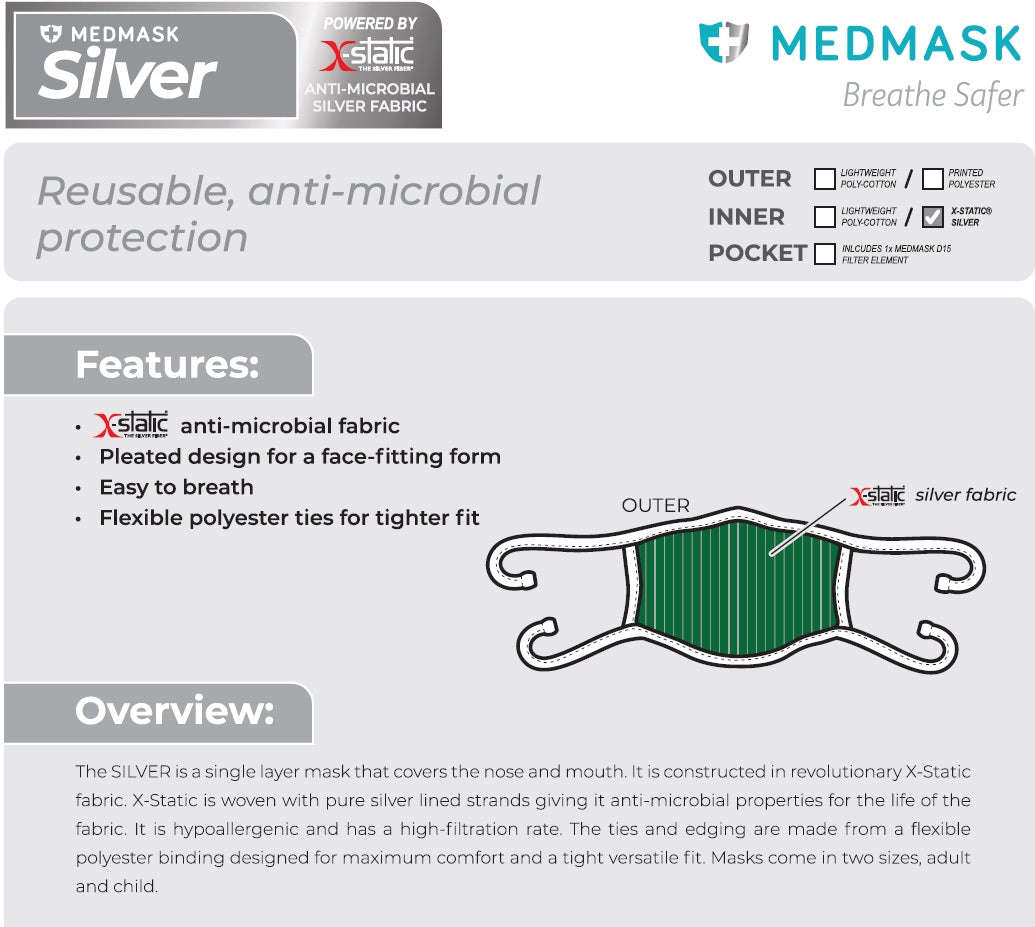 MEDMASK Silver Facial Mask - 3-Pack