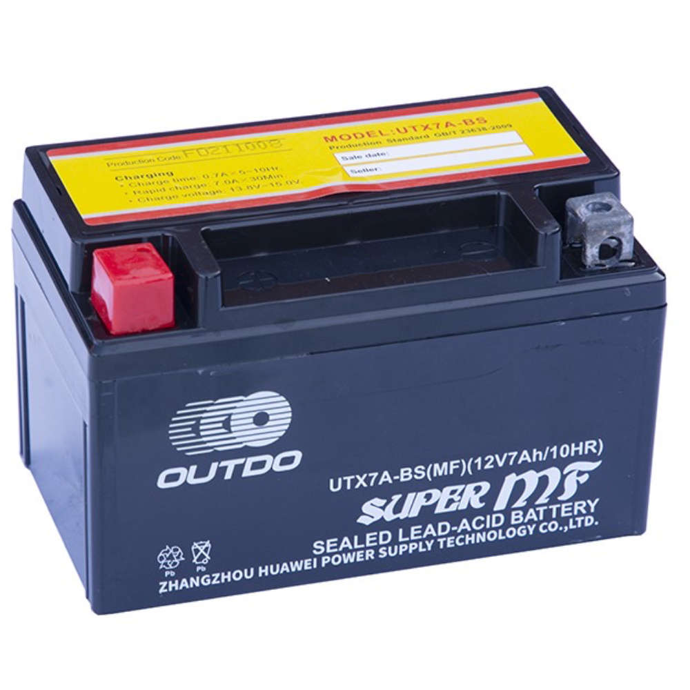 OUTDO® Battery UTX7A-BS (YTX7A-BS) -Motorcycle Battery