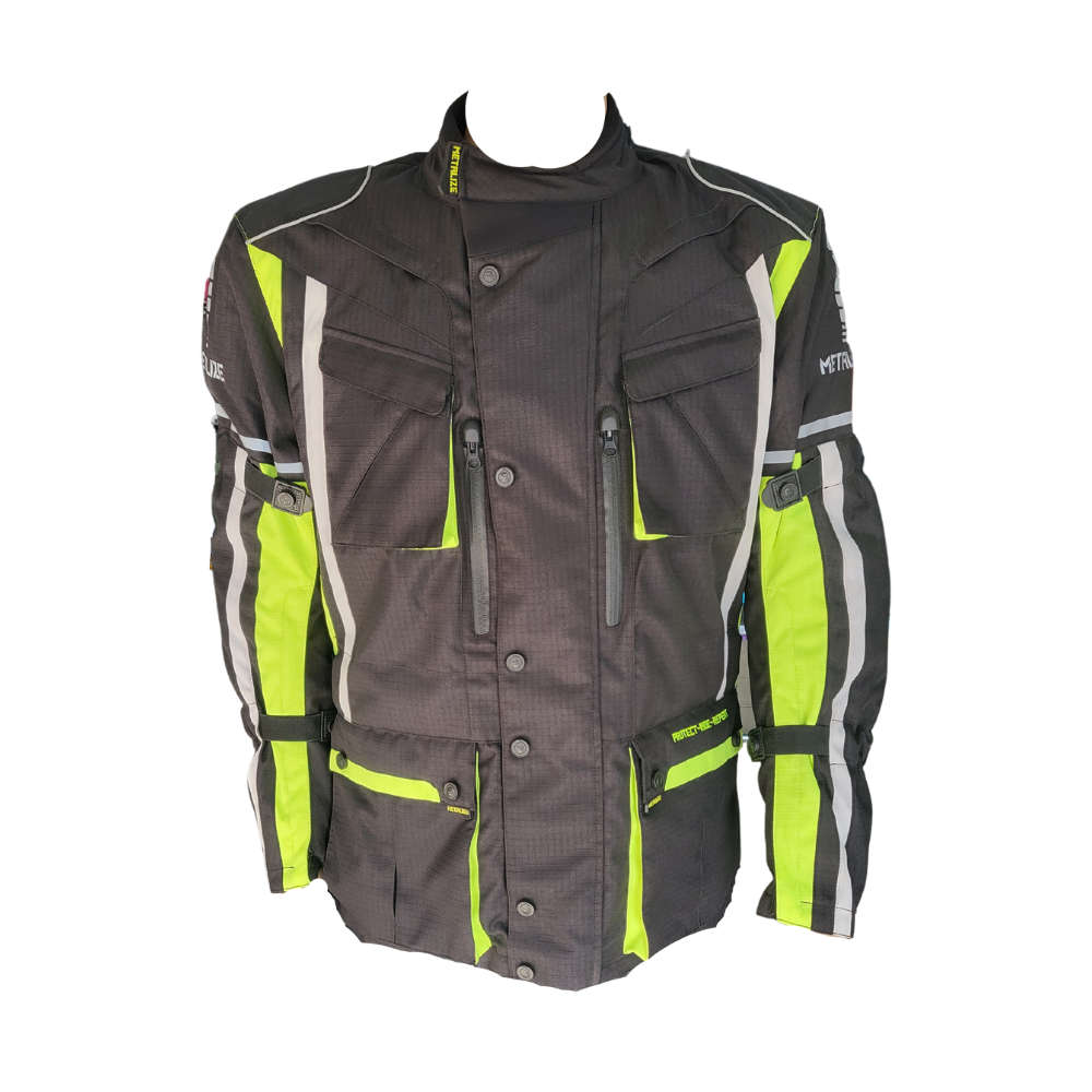 Metalize Textile 404 Black/Neon Jacket - M / Yellow