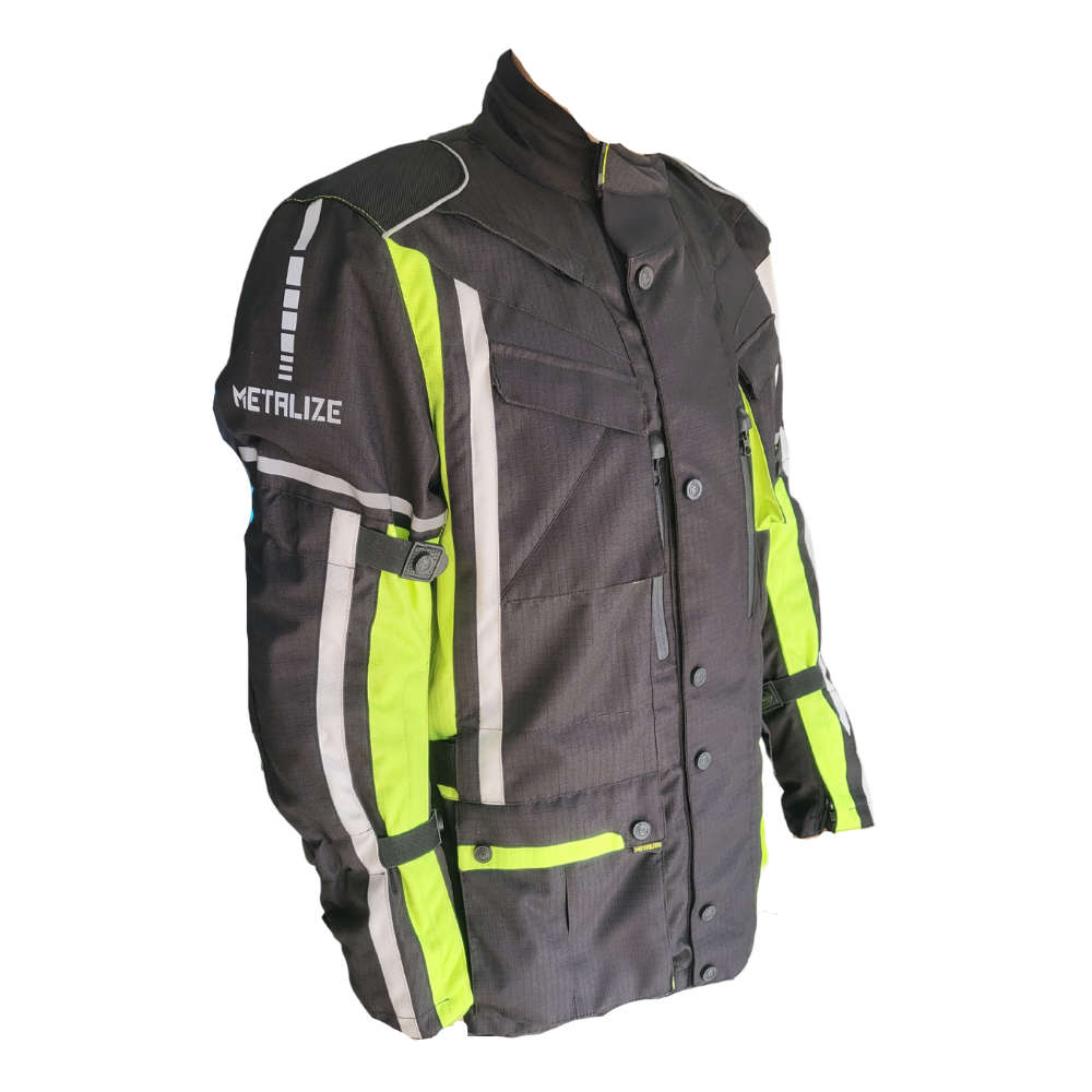Metalize Textile 404 Black/Neon Jacket - M / Yellow
