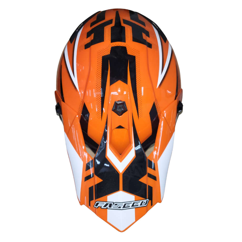 Faseed 608 Kids Orange/White/Black Helmet