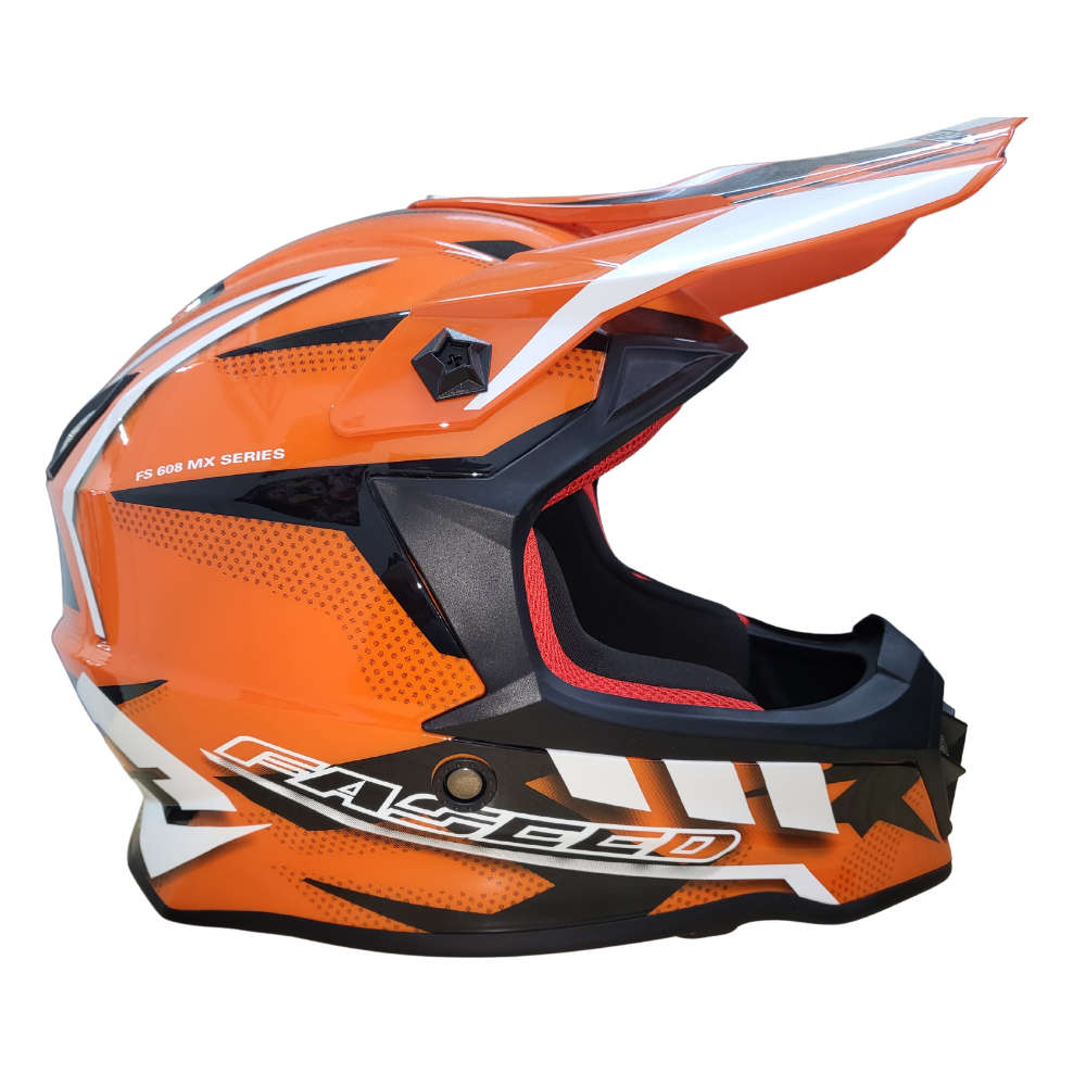 Faseed 608 Kids Orange/White/Black Helmet