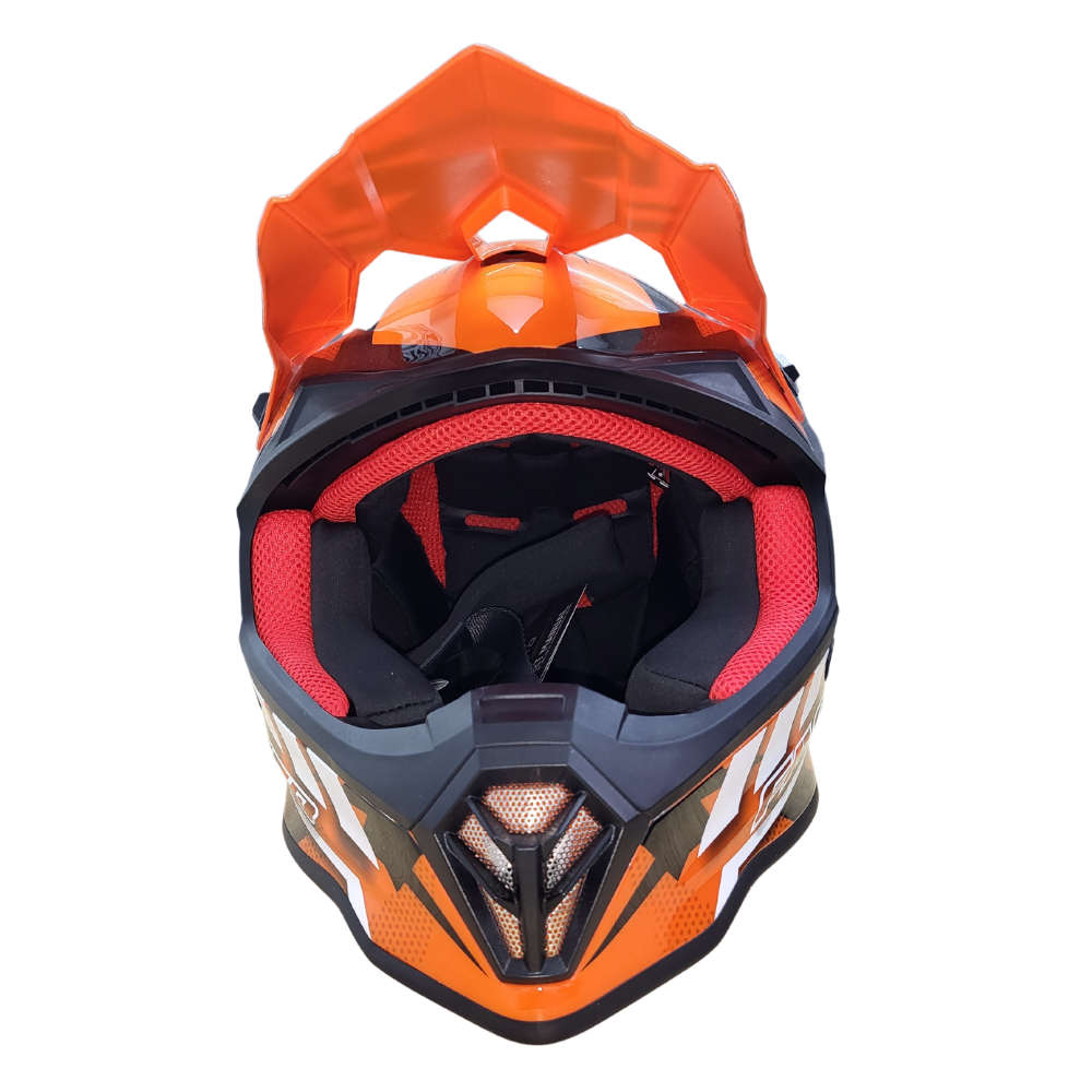 Faseed 608 Kids Orange/White/Black Helmet