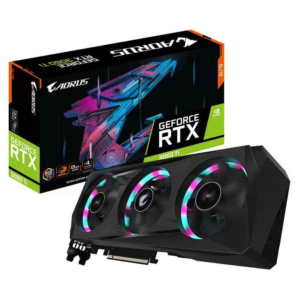 GIGABYTE AORUS GeForce RTX 3060 Ti 8GB GDDR6 256-bit PCI-E 4.0 GV-N306TAORUS E-8GD Gaming Graphic...