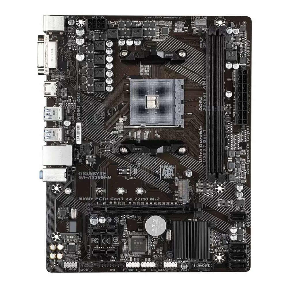 GIGABYTE A320M-H AM4 AMD A320 Micro-ATX AMD Motherboard