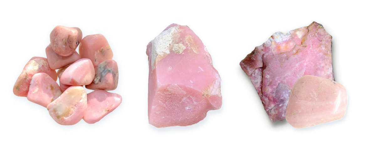 Natural Peruvian Pink Opal Pear Shape Gemstone set in Solid .925 Sterling Silver Pendant