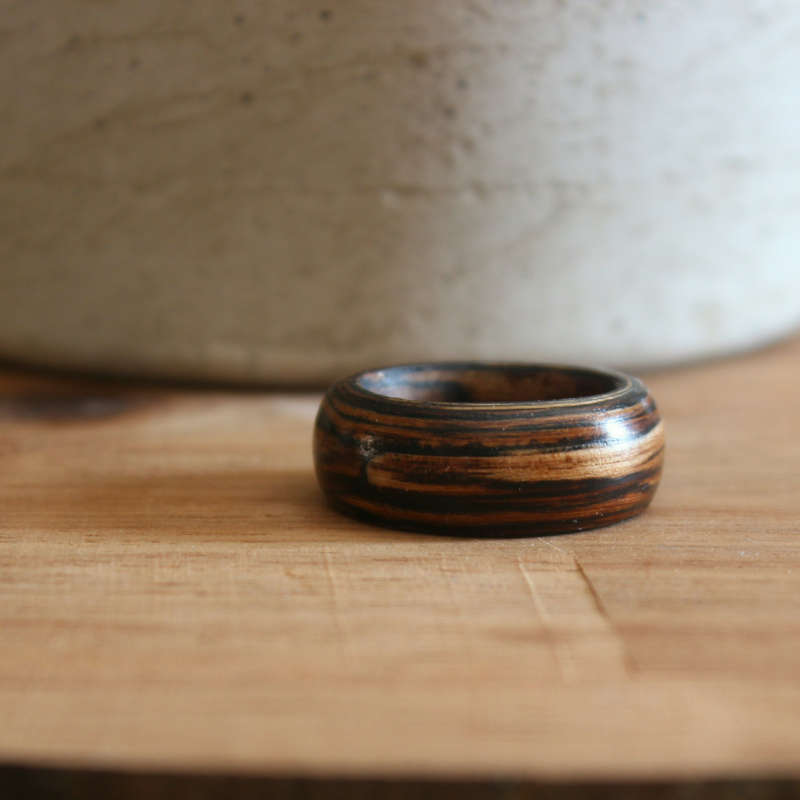 Wooden Ring - Tiger Oak - 12 / No