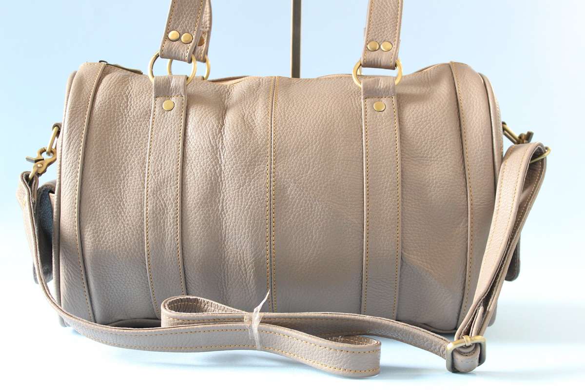 100% Genuine Cow Hide Handbag/Travel bag in Taupe