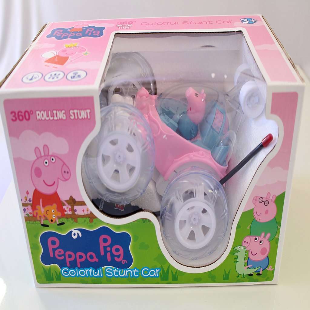 peppa pig  colourful stunt car