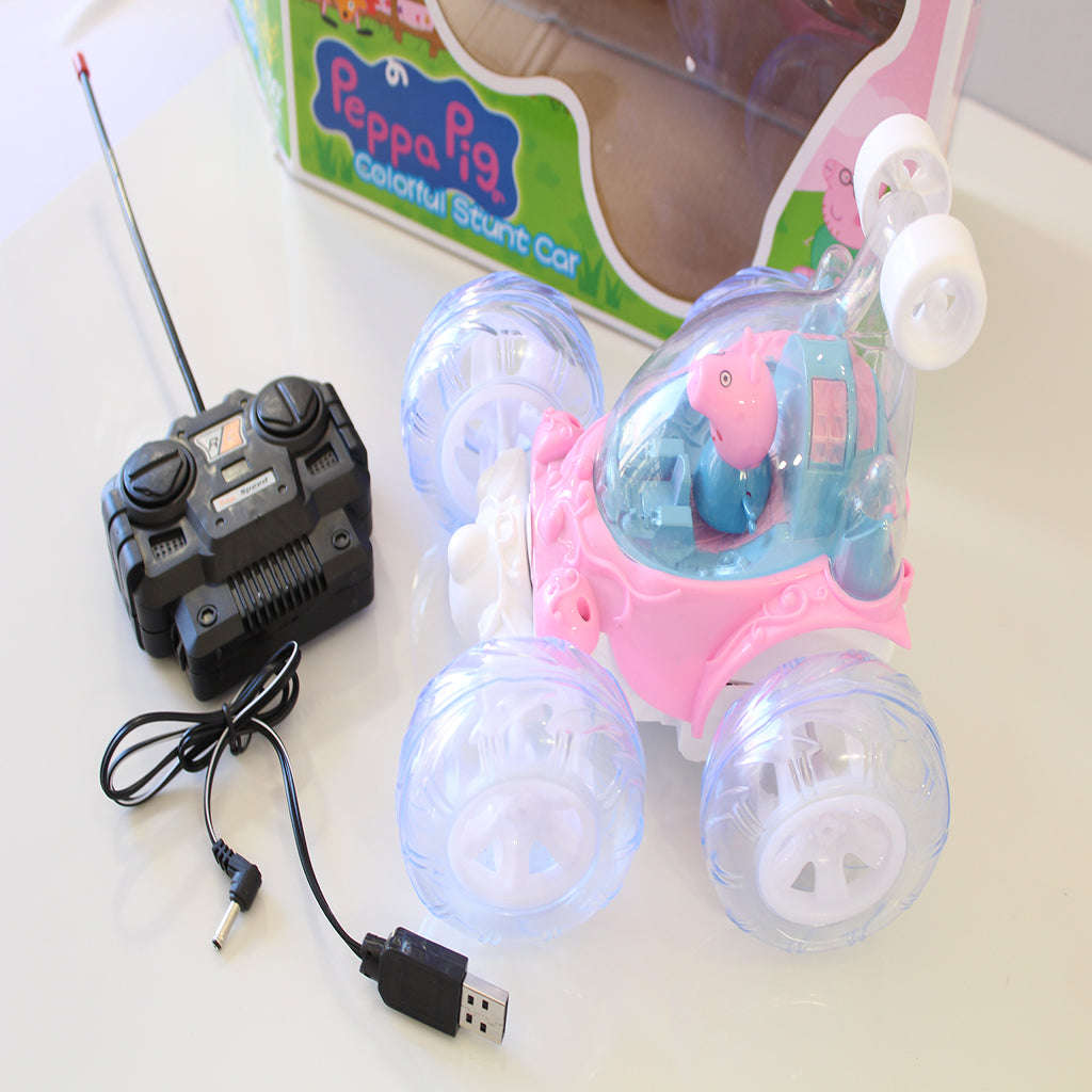 peppa pig  colourful stunt car