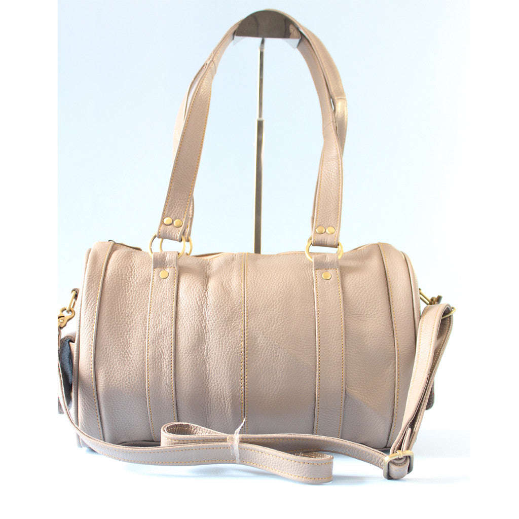 100% Genuine Cow Hide Handbag/Travel bag in Taupe