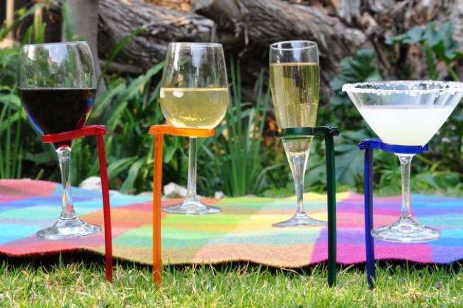 Glass Holders Hands Free - Drinks Wine - Beach Party Picnic and Gifts