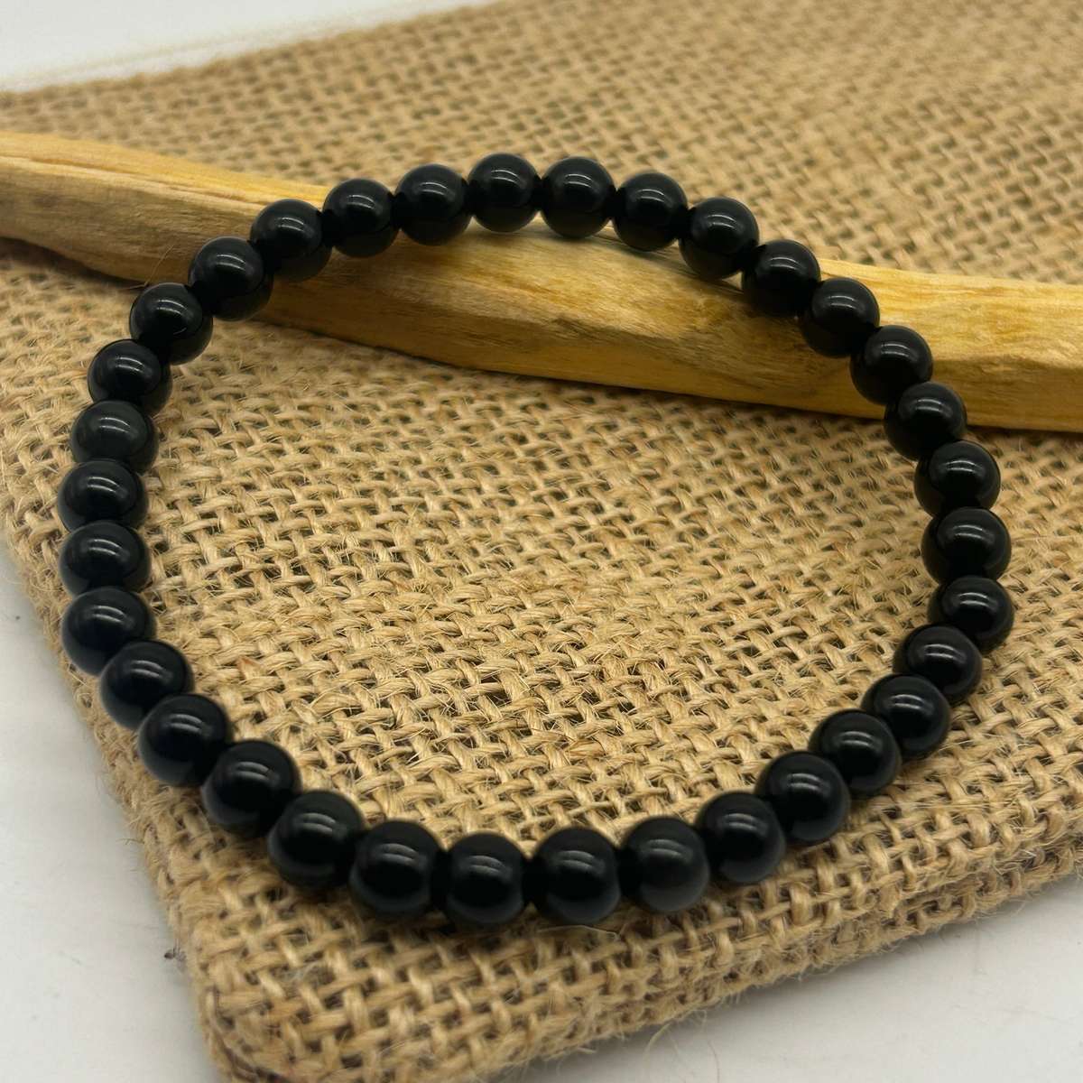 Black Obsidian Gemstone Bracelet -6mm