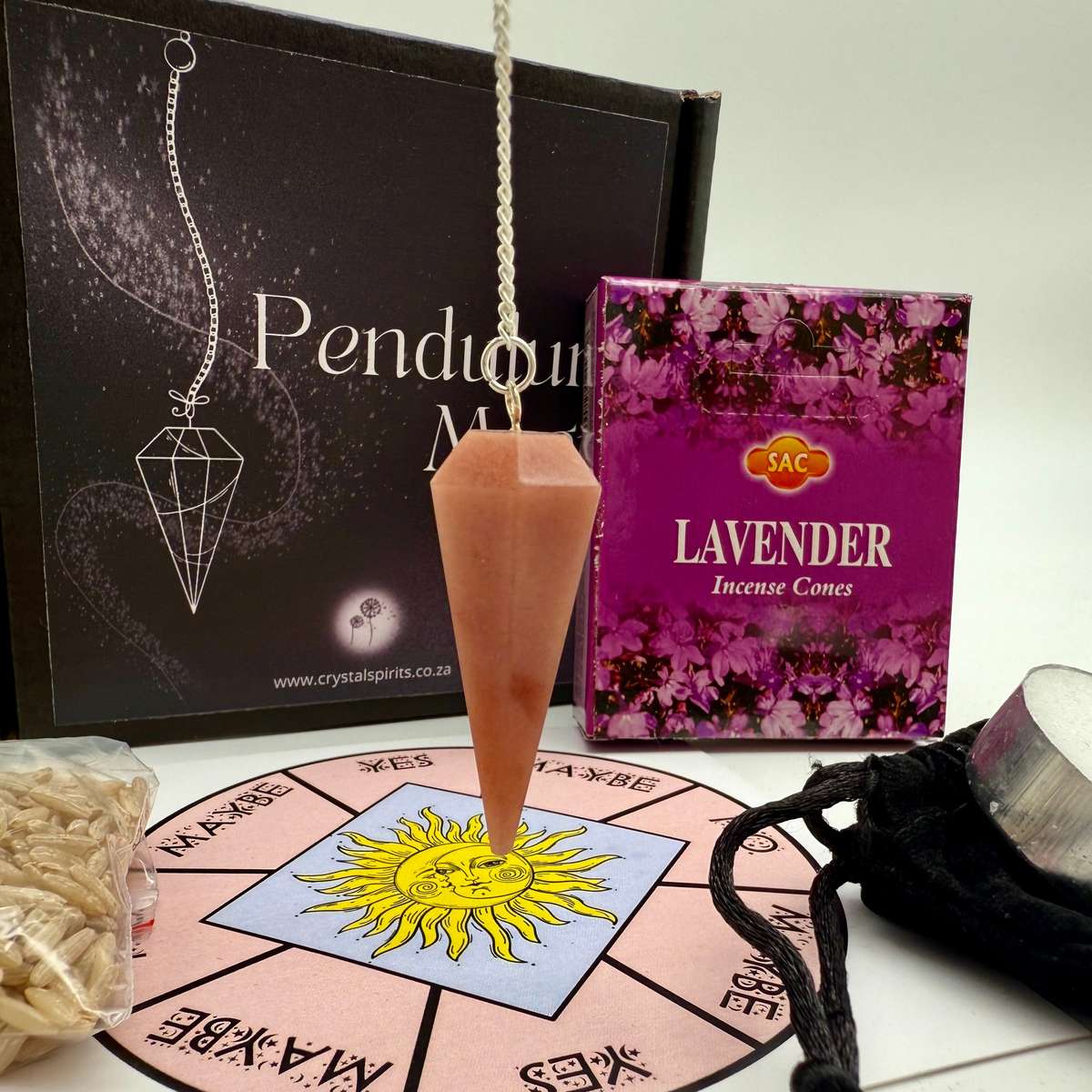 Peach Moonstone Crystal Pendulum Point