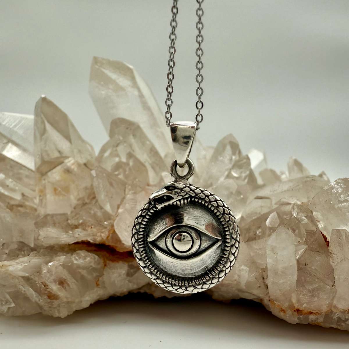 Ouroboros Eye Sterling Silver Pendant