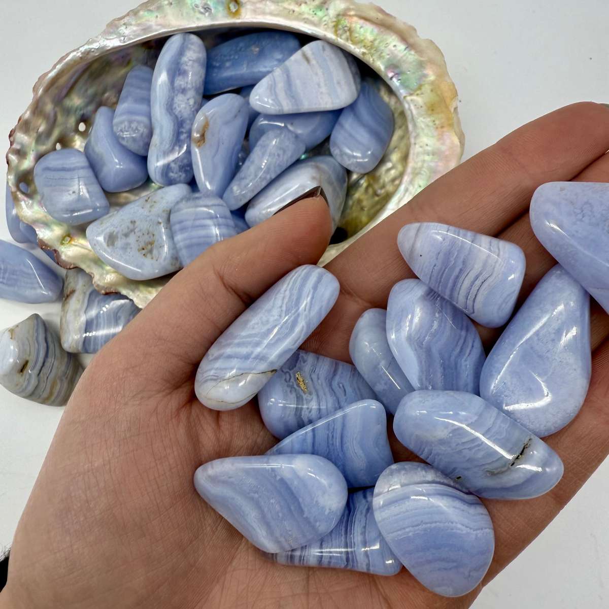 Tumbled Blue Lace Agate