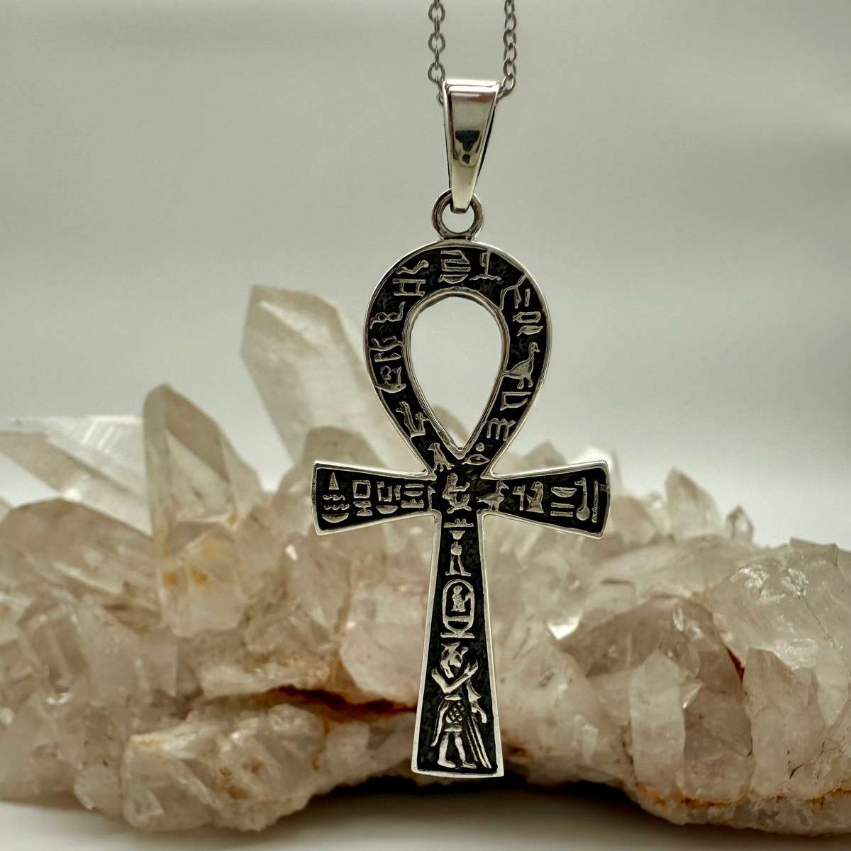 Ankh Hieroglyphic Sterling Silver Pendant