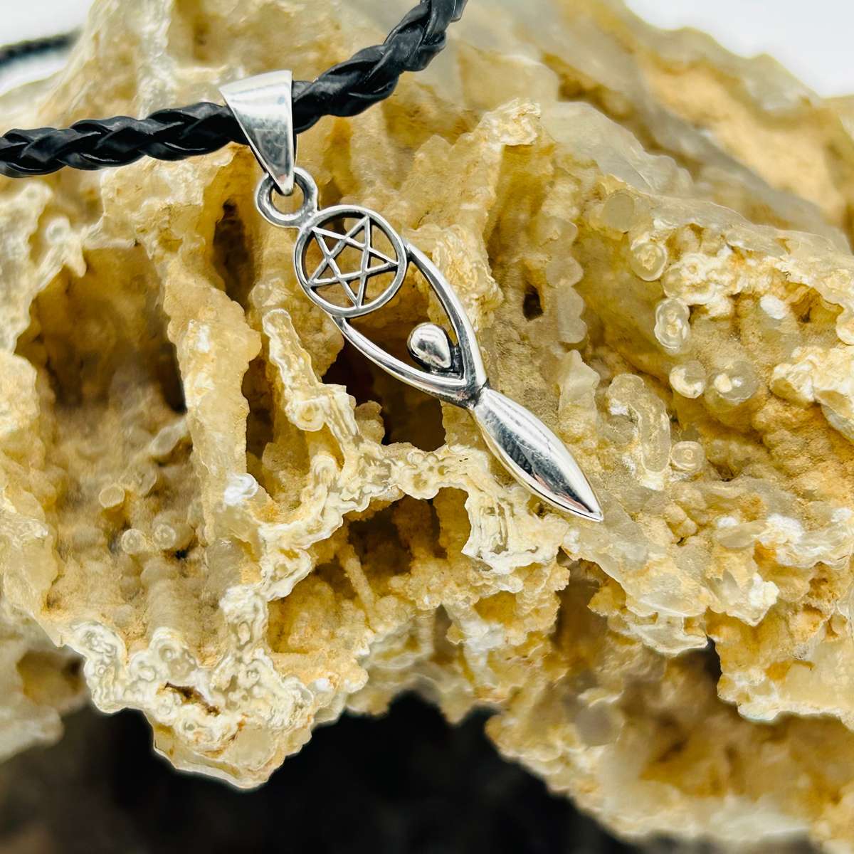 Goddess Pentacle  sterling silver pendant (Mini)