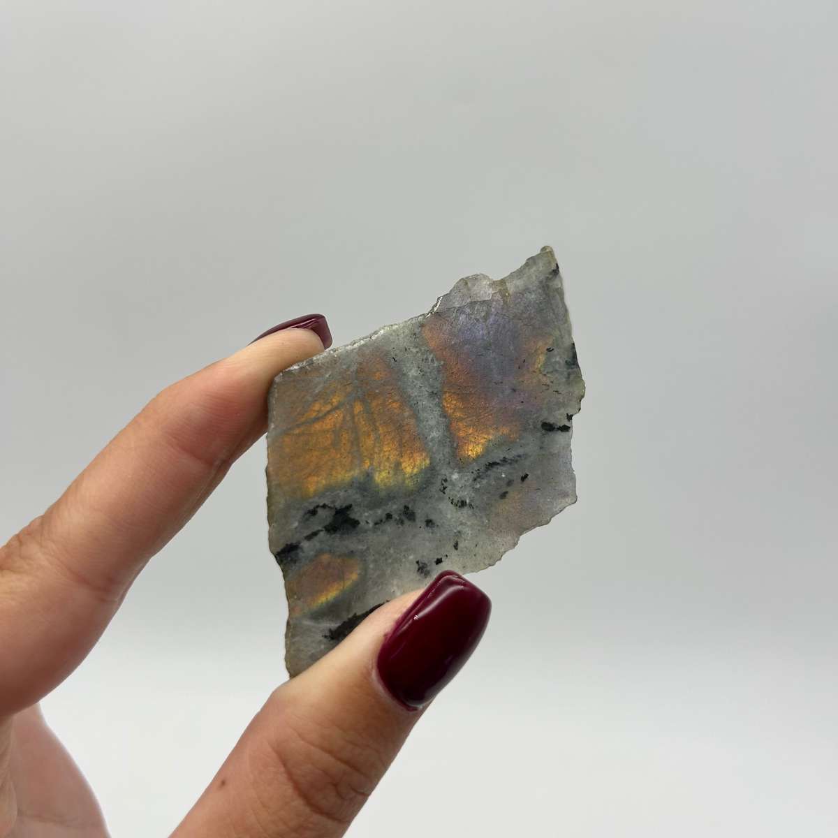 Polished Purple Labradorite Slab from Madagascar