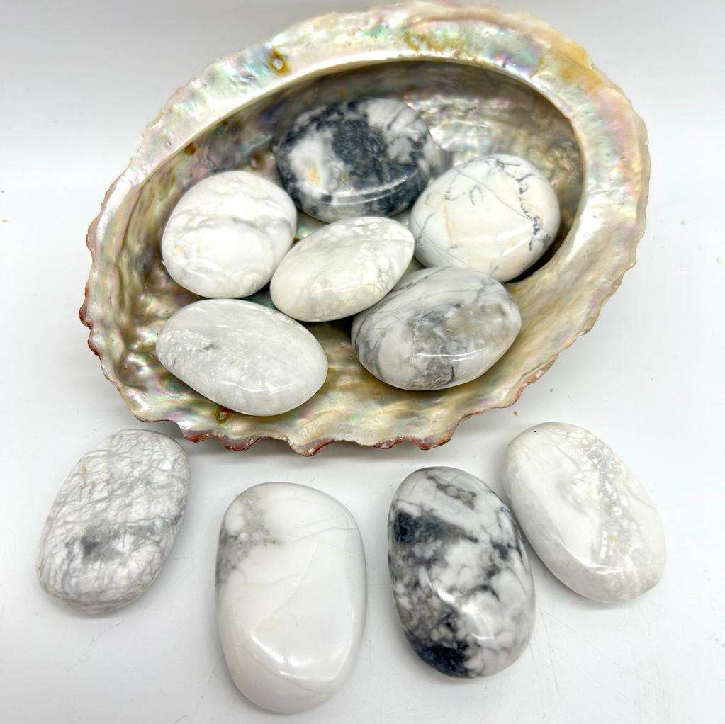 Tumbled White Howlite Crystal Orbs