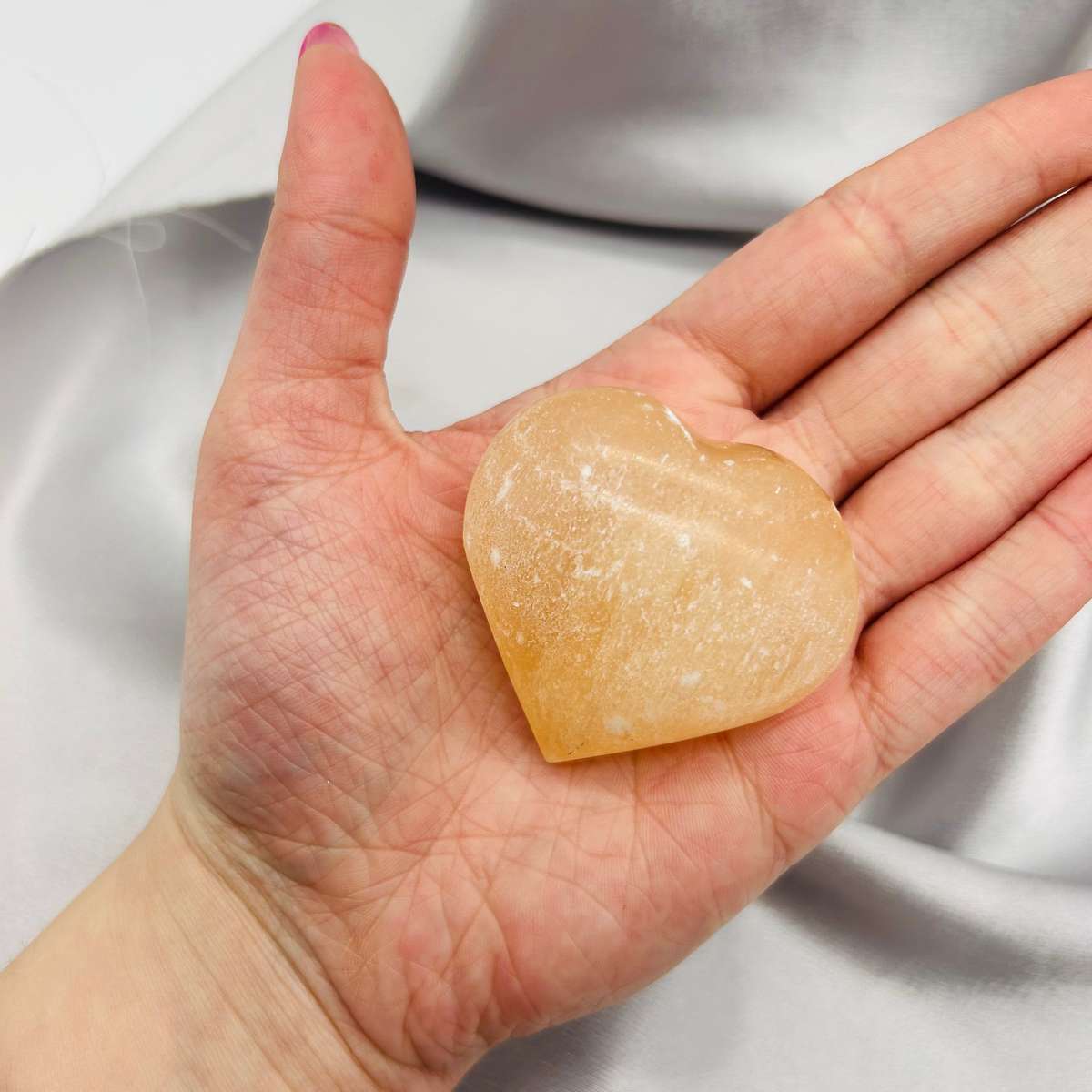 Orange Selenite Crystal Heart