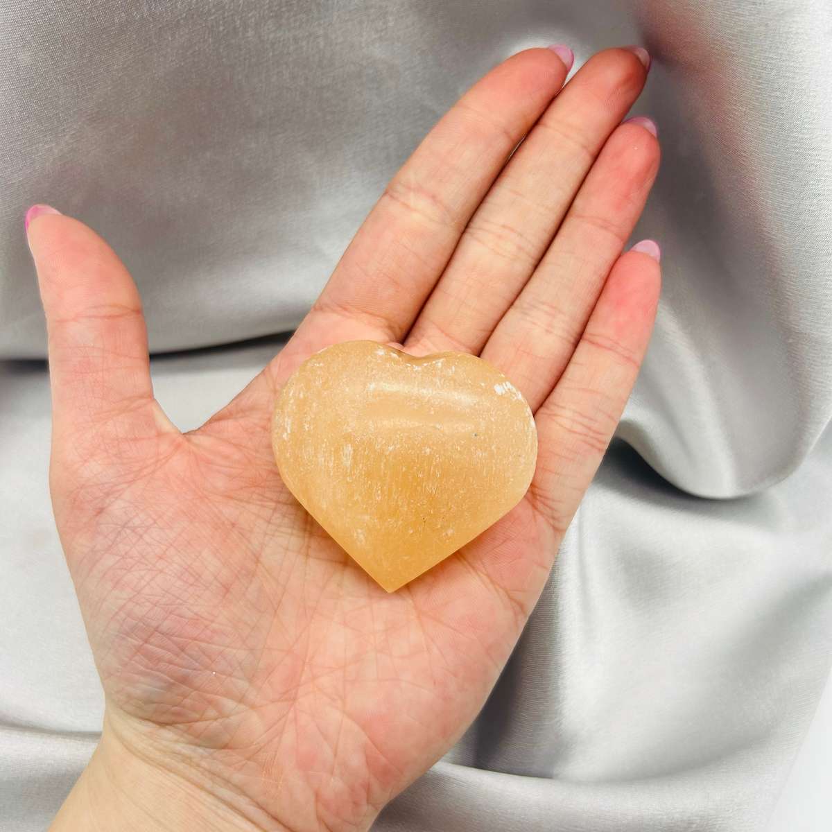 Orange Selenite Crystal Heart