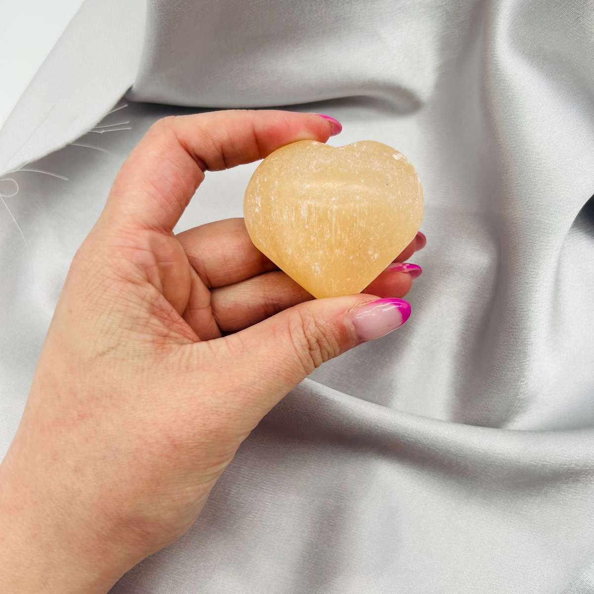 Orange Selenite Crystal Heart