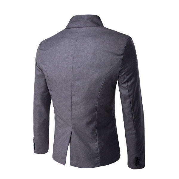 Men's Simple Dark Grey Coat - M
