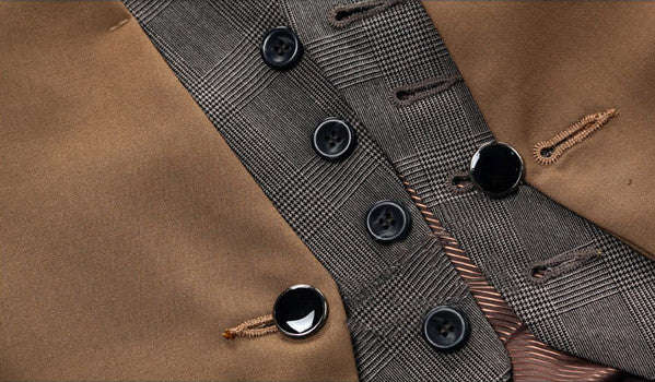 Men's Two-Piece Camel Waistcoat - XXL