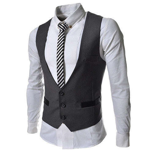 Men's Grey Waistcoat - XXL