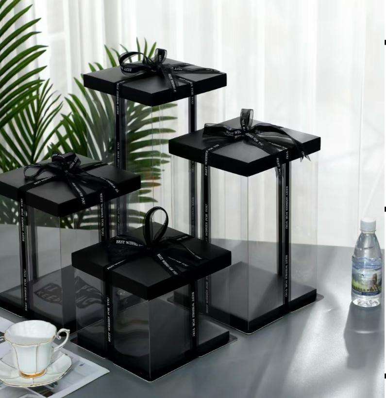 33.5x33.5x36cm Black Cake Box