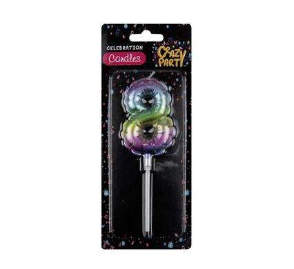 Nr 8 Birthday Balloon Candle Rainbow