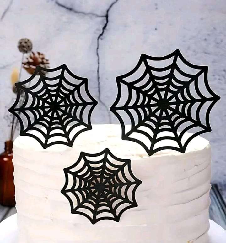 3pc Cake Topper Spiderweb