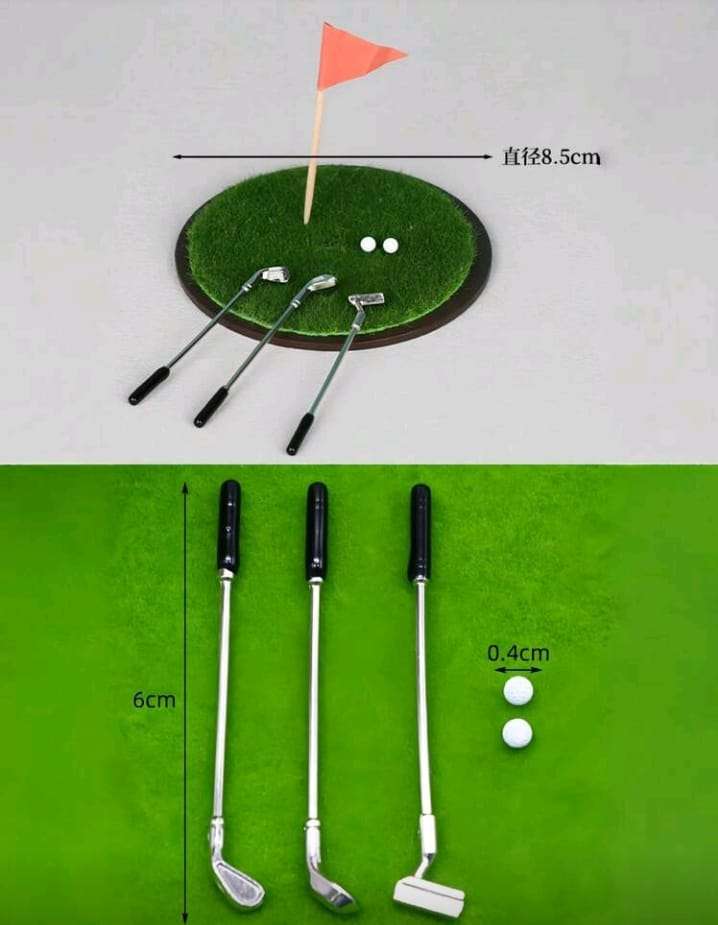 7pc Mini Golf Grass Cake Topper