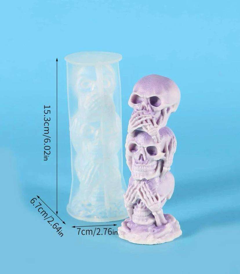 Silicone Mould Candle Resin Epoxy Skull