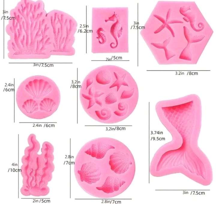 8pc Bundle Deal Silicone Mould Under The sea