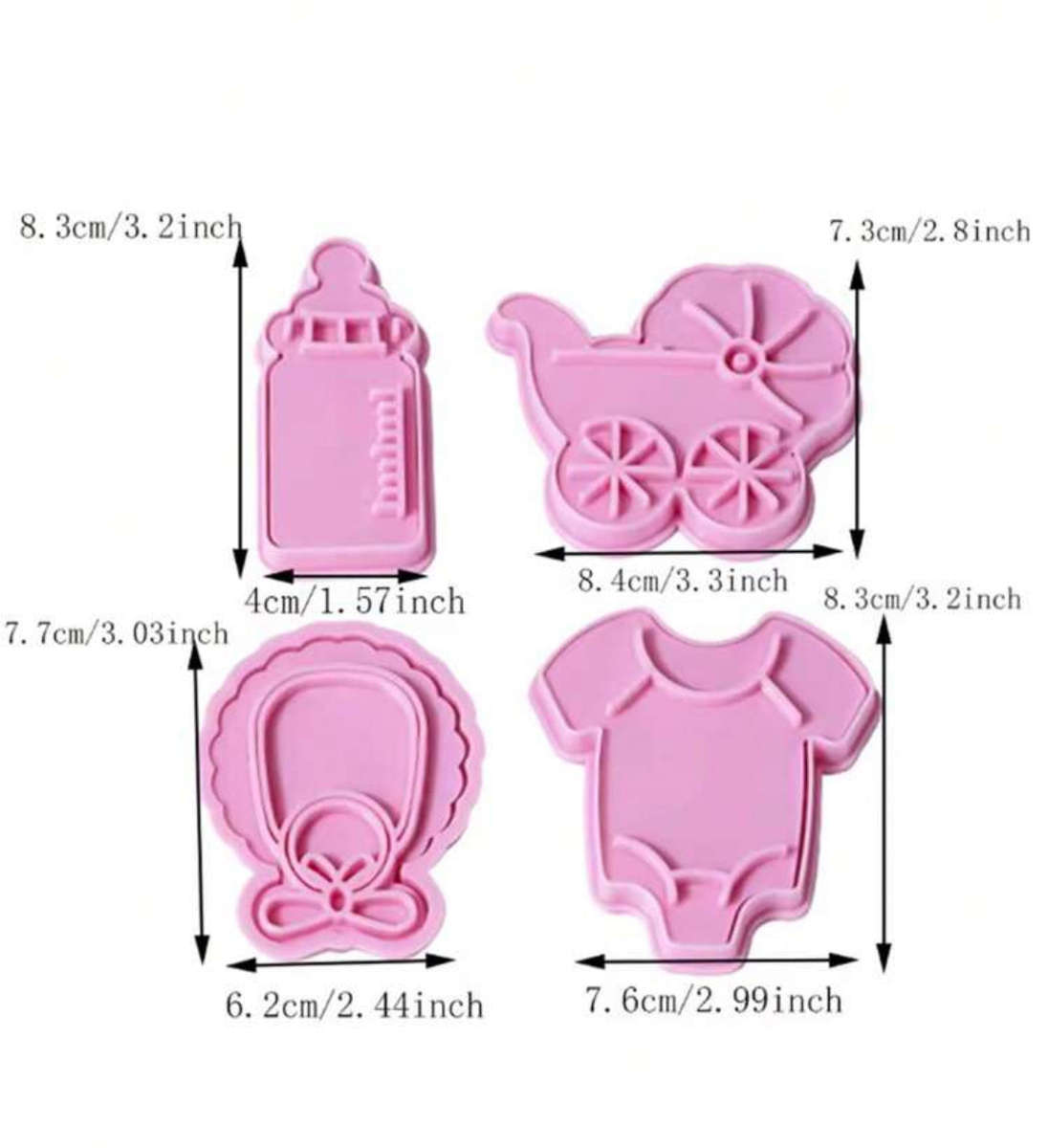 Baby Plastic Cookie Cutter and Impression Set