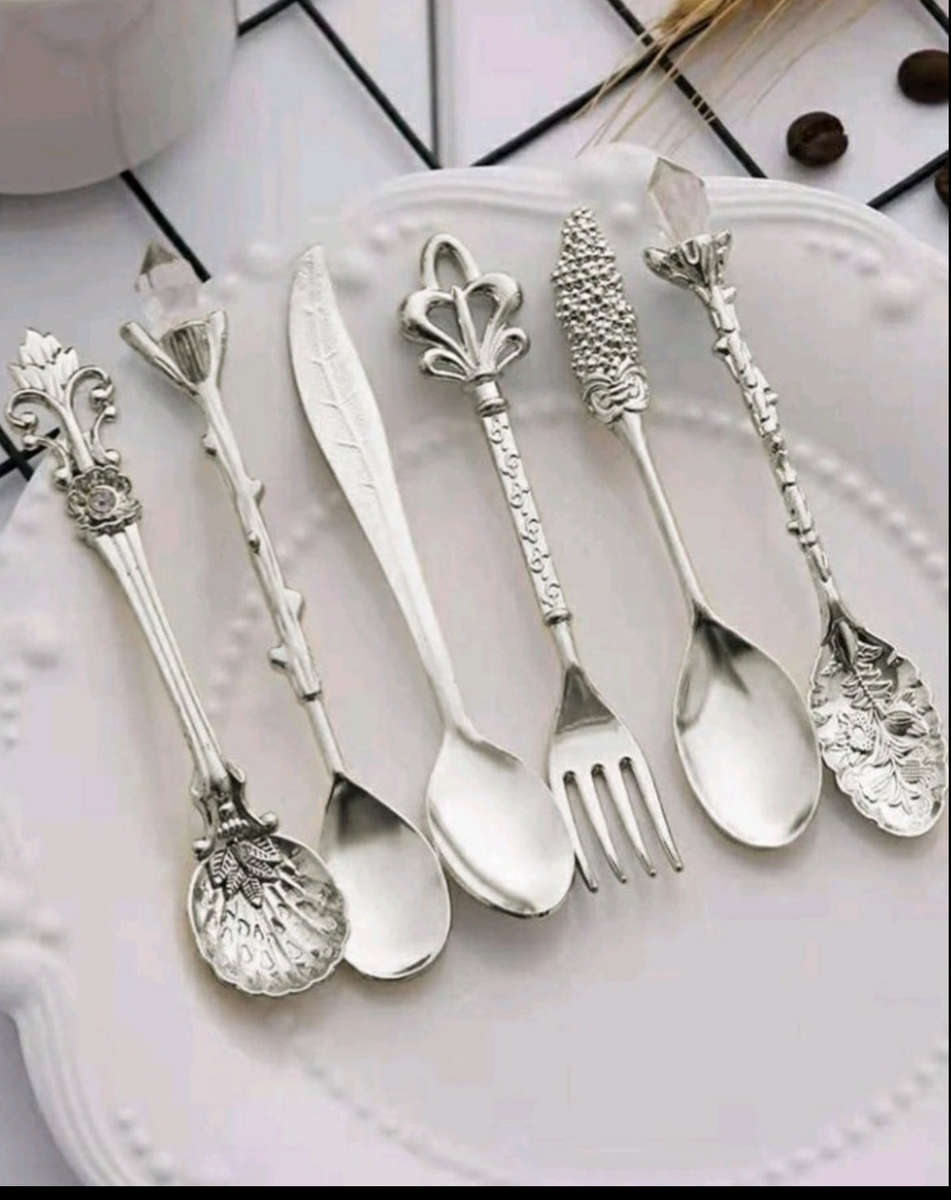 Vintage Look Cutlery Silver Teaspoons 6pcs