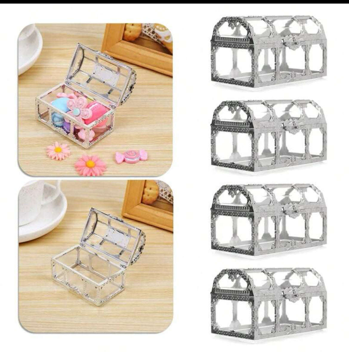 Treasure chest  Silver 8x5x4.5cm