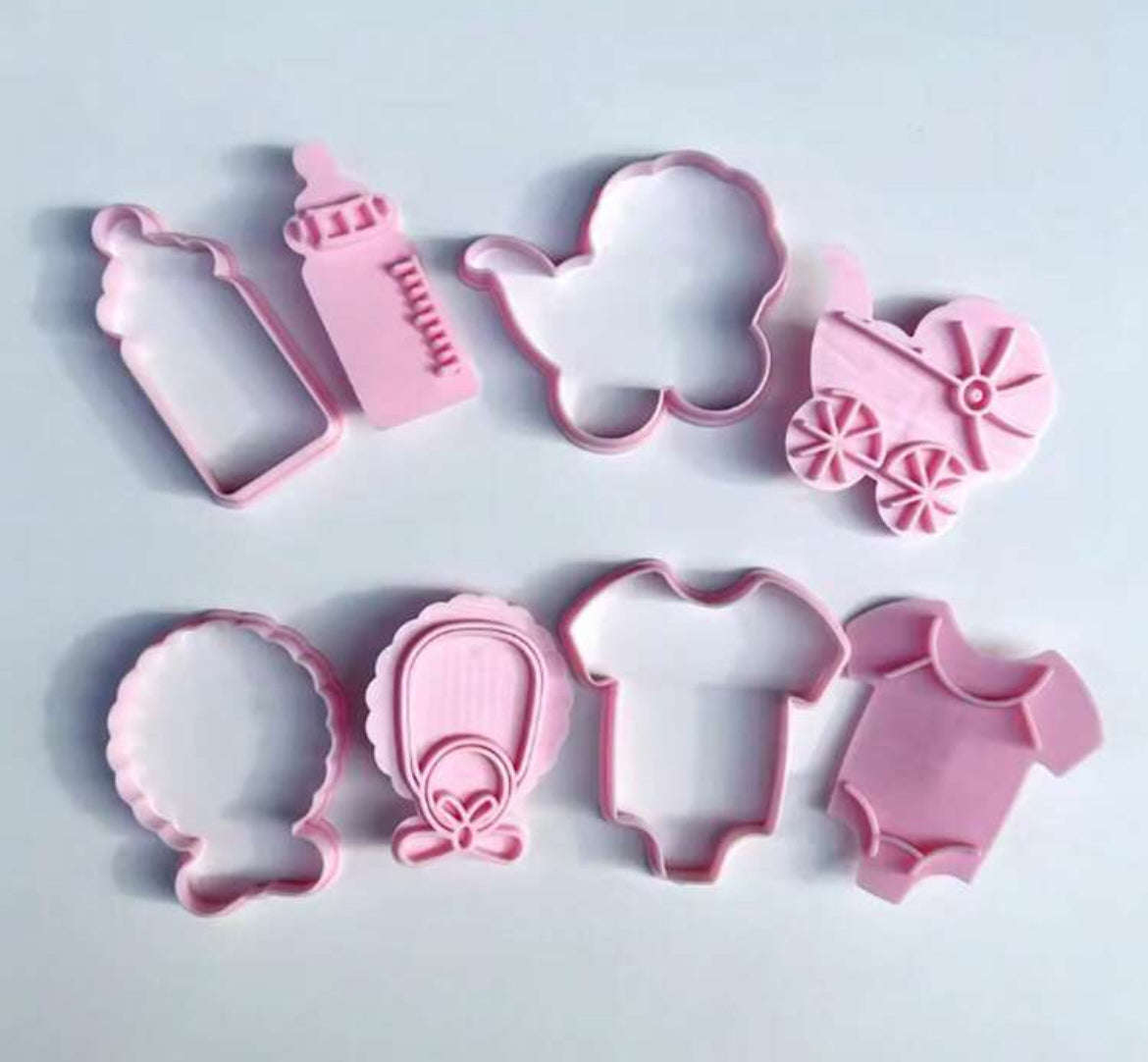 Baby Plastic Cookie Cutter and Impression Set