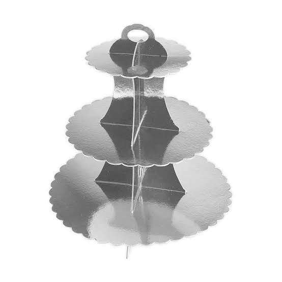 Cardboard Cupcake Stand Silver
