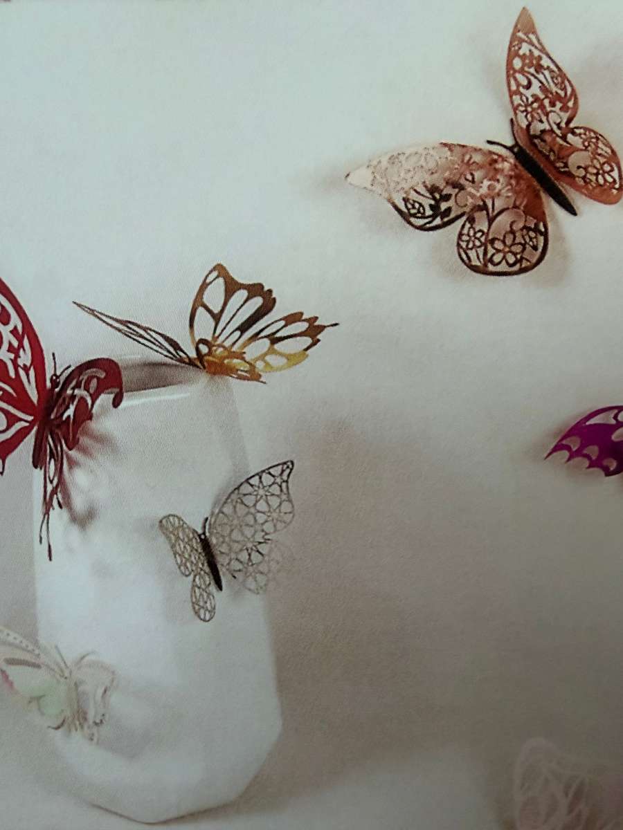 Cake Topper 3d Plastic Butterfly 12pc