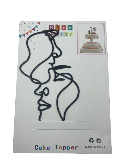 KK Line Art Abstract Acrylic Cake Topper