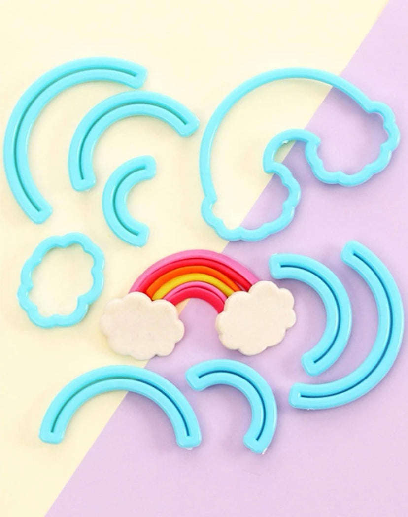 Rainbow and cloud cutter set, outer rainbow 10x6.5cm