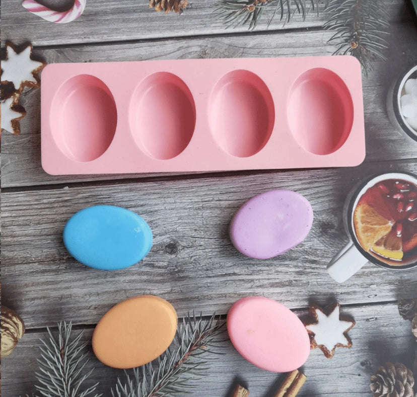 Oval chocolate/soap  silicone mould, size cavity 7.5x5.2cm
