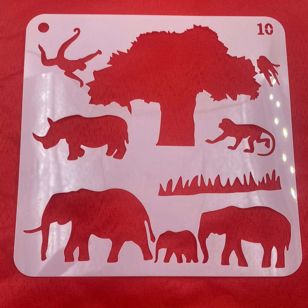 N188001 Stencil Animals 10