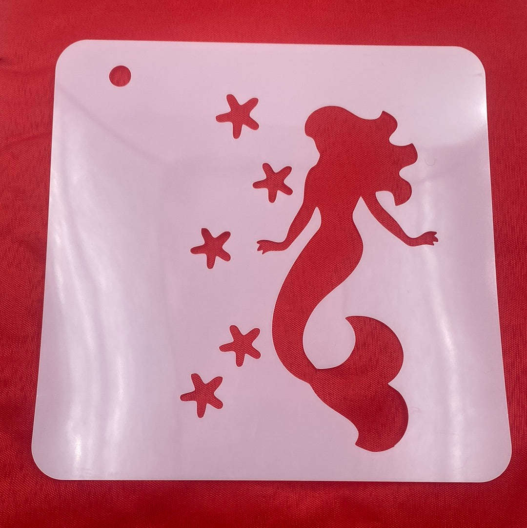 N188001 Stencil Mermaid and Stars