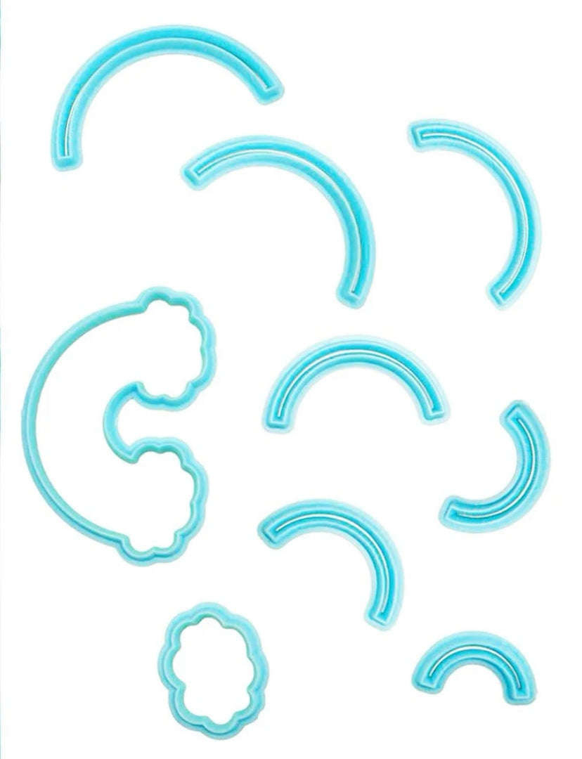 Rainbow and cloud cutter set, outer rainbow 10x6.5cm